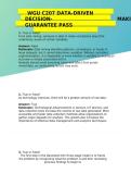 WGU C207 DATA-DRIVEN DECISION MAKING QUESTIONS AND ANSWERS COMPLETE STUDY GUIDE FOR BUSINESS ANALYTICS AND DECISION ANALYSIS
