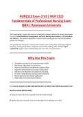 NUR2115 Exam 3 V3 &vert; NUR 2115 &NewLine;Fundamentals of Professional Nursing Exam &NewLine;Q&A &vert; Rasmussen University 