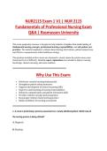 NUR2115 Exam 1 V1 &vert; NUR 2115 &NewLine;Fundamentals of Professional Nursing Exam &NewLine;Q&A &vert; Rasmussen University 