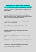 REFRIGERATION AIR CONDITIONING WORK READY CERTIFICATION QUESTIONS WITH ACCURATE ANSWERS