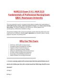 NUR2115 Exam 3 V1&ndash;V3 &vert; NUR 2115 Exam 1 V1&ndash;V3 &vert; Fundamentals of Professional Nursing &vert; Rasmussen University &vert; Complete Exam Bundle with Detailed Verified Answers