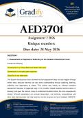 AED3701 Assignment 2 &lpar;ANSWERS&rpar; 2026 - Due 29 May 2026