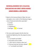 MATERNAL&sol;NEWBORN TEST 2 NCLEX REAL EXAM QUESTIONS AND CORRECT VERIFIED ANSWERS&sol; ALREADY GRADED A&plus; &lpar;MOST RECENT&excl;&excl;&rpar;