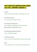 CPCT PRACTICE CERTIFICATION SCRIPT &NewLine;2026 FULL ANSWERS GRADED A&plus; 