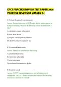 CPCT PRACTICE REVIEW TEST PAPER 2026 &NewLine;PRACTICE SOLUTIONS GRADED A&plus; 