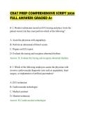 CRAT PREP COMPREHENSIVE SCRIPT 2026 &NewLine;FULL ANSWERS GRADED A&plus; 