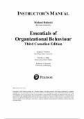 Essentials of Organizational Behaviour&comma; Canadian Edition&comma; 3rd edition  &mdash;by Stephen Robbins&comma; Katherine Breward  &mdash; Instructor's Manual &lpar;Chapter 1-14&rpar;