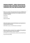 PHYSICAL SECURITY-- &lpar;SPED&rpar;&comma; Physical Security Certification &lpar;PSC&rpar;&comma; DCSA SPeD&colon; Physical Security Certification &lpar;PSC&rpar; Exam Q&A Guaranteed Pass&excl;&excl;
