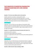 CLEP PRINCIPLES OF MARKETING EXAMINATION COMPLETE QUESTIONS WITH 100&percnt; VERIFIED ANSWERS