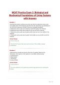 MCAT Practice Exam 3 Biological and Biochemical Foundations of Living Systems with Answers&period;
