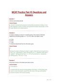 MCAT Practice Test -3 Questions and Answers