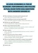 AS LEVEL ECONOMICS A&colon; THE UK&NewLine;ECONOMY&colon; PERFORMANCE AND POLICIES&NewLine;ACTUAL EXAM PAPER 2026 QUESTIONS&NewLine;WITH ANSWERS GRADED A&plus;&NewLine;