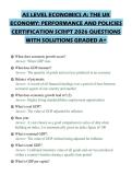 AS LEVEL ECONOMICS A&colon; THE UK&NewLine;ECONOMY&colon; PERFORMANCE AND POLICIES&NewLine;CERTIFICATION SCRIPT 2026 QUESTIONS&NewLine;WITH SOLUTIONS GRADED A&plus;