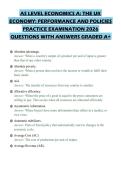 AS LEVEL ECONOMICS A&colon; THE UK&NewLine;ECONOMY&colon; PERFORMANCE AND POLICIES&NewLine;PRACTICE EXAMINATION 2026&NewLine;QUESTIONS WITH ANSWERS GRADED A&plus;