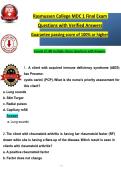 Rasmussen College MDC 1 Final Exam  &NewLine;Questions with Verified Answers &NewLine;Guarantee passing score of 100&percnt; or higher &NewLine;Consist of 100 multiple choice Questions with Answers 