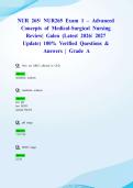NUR 265&sol; NUR265 Exam 1 &ndash; Advanced Concepts of Medical-Surgical Nursing Guide&vert; Galen &lpar;Latest 2026&sol; 2027 Update&rpar; 100&percnt; Verified Questions & Answers &vert; Grade A