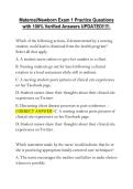 Maternal&sol;Newborn Exam 1 Practice Questions with 100&percnt; Verified Answers UPDATED&excl;&excl;&excl;&excl;&excl;&period;&NewLine;&NewLine;