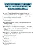 ASAM CRITERIA CERTIFICATION&NewLine;SCRIPT 2026 QUESTIONS WITH&NewLine;SOLUTIONS GRADED A&plus;&NewLine;