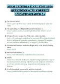 ASAM CRITERIA FINAL TEST 2026&NewLine;QUESTIONS WITH CORRECT&NewLine;ANSWERS GRADED A&plus;&NewLine;
