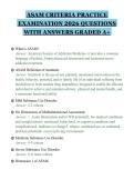 ASAM CRITERIA PRACTICE&NewLine;EXAMINATION 2026 QUESTIONS&NewLine;WITH ANSWERS GRADED A&plus;&NewLine;