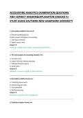 ACCOUNTING ANALYTICS EXAMINATION QUESTIONS &NewLine;AND CORRECT ANSWER&EXPLANATION&vert;GRADED A&plus; &NewLine;STUDY GUIDE 