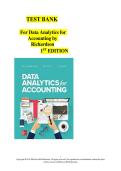 TEST BANK &NewLine;For Data Analytics for  &NewLine;Accounting by  &NewLine;Richardson &NewLine;1ST EDITION