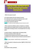 New York Notary Public Practice Exam &NewLine;Questions with Verified Answers &NewLine;Guarantee Passing score&colon; 100&percnt; or higher  &NewLine;consists of 150 multiple-choice questions 