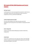 NFL Agent ACTUAL EXAM Questions and Correct Answers