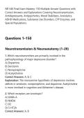 NR 546 Final Exam Mastery&colon; 150 Multiple-Answer Questions with&NewLine;Correct Answers and Explanations Covering Neurotransmission&comma;&NewLine;Antidepressants&comma; Antipsychotics&comma; Mood Stabilizers&comma; Anxiolytics&comma;&NewLine;ADHD Medications&comma; Substance Use Disorders&comma; CYP Enzymes&comma; and&NewLine;Spec