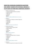 ADDICTION COUNSELING EXAMINATION QUESTIONS &NewLine;AND CORRECT ANSWER WITH RATIONALE GRRADED A&plus; &NewLine;STUDY GUIDE 