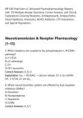 NR 546 Final Exam v2&colon; Advanced Psychopharmacology Mastery&NewLine;with 150 Multiple-Answer Questions&comma; Correct Answers&comma; and Clinical&NewLine;Explanations Covering Receptors&comma; Antidepressants&comma; Antipsychotics&comma;&NewLine;Mood Stabilizers&comma; Anxiolytics&comma; ADHD&comma; Addiction&comma; CYP Interactio