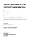 ADMINISTRATIVE LAW EXAMINATION QUESTIONS AND &NewLine;CORRECT ANSWER WITH EXPLANATION GRADED A&plus; &NewLine;STUDY GUIDE 