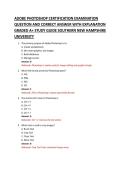 ADOBE PHOTOSHOP CERTIFICATION EXAMINATION &NewLine;QUESTION AND CORRECT ANSWER WITH EXPLANATION &NewLine;GRADED A&plus; STUDY GUIDE