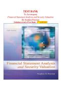 TEST BANK &NewLine;To Accompany &NewLine;Financial Statement Analysis and Security Valuation &NewLine;By Stephen Penman &NewLine;&lpar;Solutions at end of Test Bank&rpar;  5TH EDITION