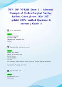 NUR 265&sol; NUR265 Exam 2 &ndash; Advanced Concepts of Medical-Surgical Nursing Review&vert; Galen &lpar;Latest 2026&sol; 2027 Update&rpar; 100&percnt; Verified Questions & Answers &vert; Grade A