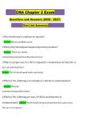 CNA Chapter 2 Exam Questions and Answers Verified Study Guide With Rationales