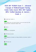 NUR 265&sol; NUR265 Exam 3 &ndash; Advanced Concepts of Medical-Surgical Nursing Guide&vert; Galen &lpar;Latest 2026&sol; 2027 Update&rpar; 100&percnt; Verified Questions & Answers &vert; Grade A
