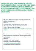 Louisiana Real Estate Final Review EXAM 2026&sol;2027 &NewLine;PRACTICE QUESTIONS AND A NEW UPDATED STUDY GUIDE &NewLine;ACCURATE EXAM APPROVED QUESTIONS AND CORRECT &NewLine;VERIFIED ANSWERS WITH DETAILED RATIONALES &lpar;A NEW &NewLine;UPDATED VERSION 2026 EDITION&rpar; &vert;ALREADY GRADED A&plus; &NewLine;&lpar;BR