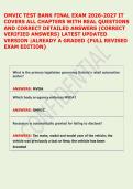 OMVIC TEST BANK FINAL EXAM 2026-2027 IT &NewLine;COVERS ALL CHAPTERS WITH REAL QUESTIONS &NewLine;AND CORRECT DETAILED ANSWERS &lpar;CORRECT &NewLine;VERIFIED ANSWERS&rpar; LATEST UPDATED &NewLine;VERSION &vert;ALREADY A GRADED &lbrace;FULL REVISED &NewLine;EXAM EDITION&rcub; 
