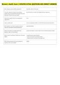 Women's Health Exam 1 UPDATED ACTUAL QUESTIONS AND CORRECT ANSWERS 