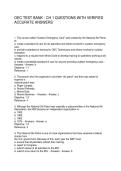 OEC TEST BANK - CH 1 QUESTIONS WITH VERIFIED ACCURATE ANSWERS