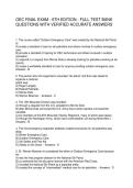 OEC FINAL EXAM - 6TH EDITION - FULL TEST BANK QUESTIONS WITH VERIFIED ACCURATE ANSWERS&NewLine;&NewLine;