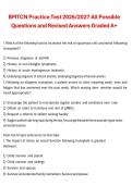 BMTCN Practice Test 2026&sol;2027 All Possible Questions and Revised Answers Graded A&plus; &vert; Blood and Marrow Transplant Nursing Certification &vert; Comprehensive Exam Review Material