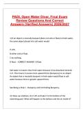 PADI&comma; Open Water Diver&comma; Final Exam Review Questions And Correct Answers &lpar;Verified Answers&rpar; 2026&sol;2027