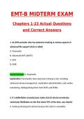 2026 EMT-B MIDTERM EXAM CHAPTER 1-23 Actual Questions & Answers &lpar;Latest 2026 &sol; 2027 Update&rpar; 100&percnt; Guarantee Pass &lpar;Verified Answers&rpar;