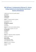 BIO 189 Exam 1&colon; Fundamentals of Biology V2 - Arizona College Updated and Latest Questions and Correct Answers with Rationale