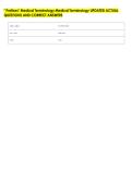 " Prefixes" Medical Terminology Medical Terminology UPDATED ACTUAL &NewLine;QUESTIONS AND CORRECT ANSWERS 