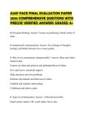 ASAP PACE FINAL EVALUATION PAPER&NewLine;2026 COMPREHENSIVE QUESTIONS WITH&NewLine;PRECISE VERIFIED ANSWERS GRADED A&plus;