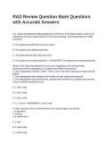 RAD Review Question Bank Questions with Accurate Answers&NewLine;&NewLine;