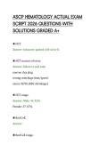 ASCP HEMATOLOGY ACTUAL EXAM&NewLine;SCRIPT 2026 QUESTIONS WITH&NewLine;SOLUTIONS GRADED A&plus;